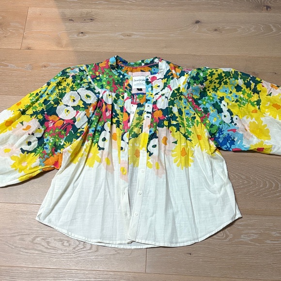 Sarah Campbell Anthropologie Size S Floral Multicolor Blouse. - Picture 2 of 3